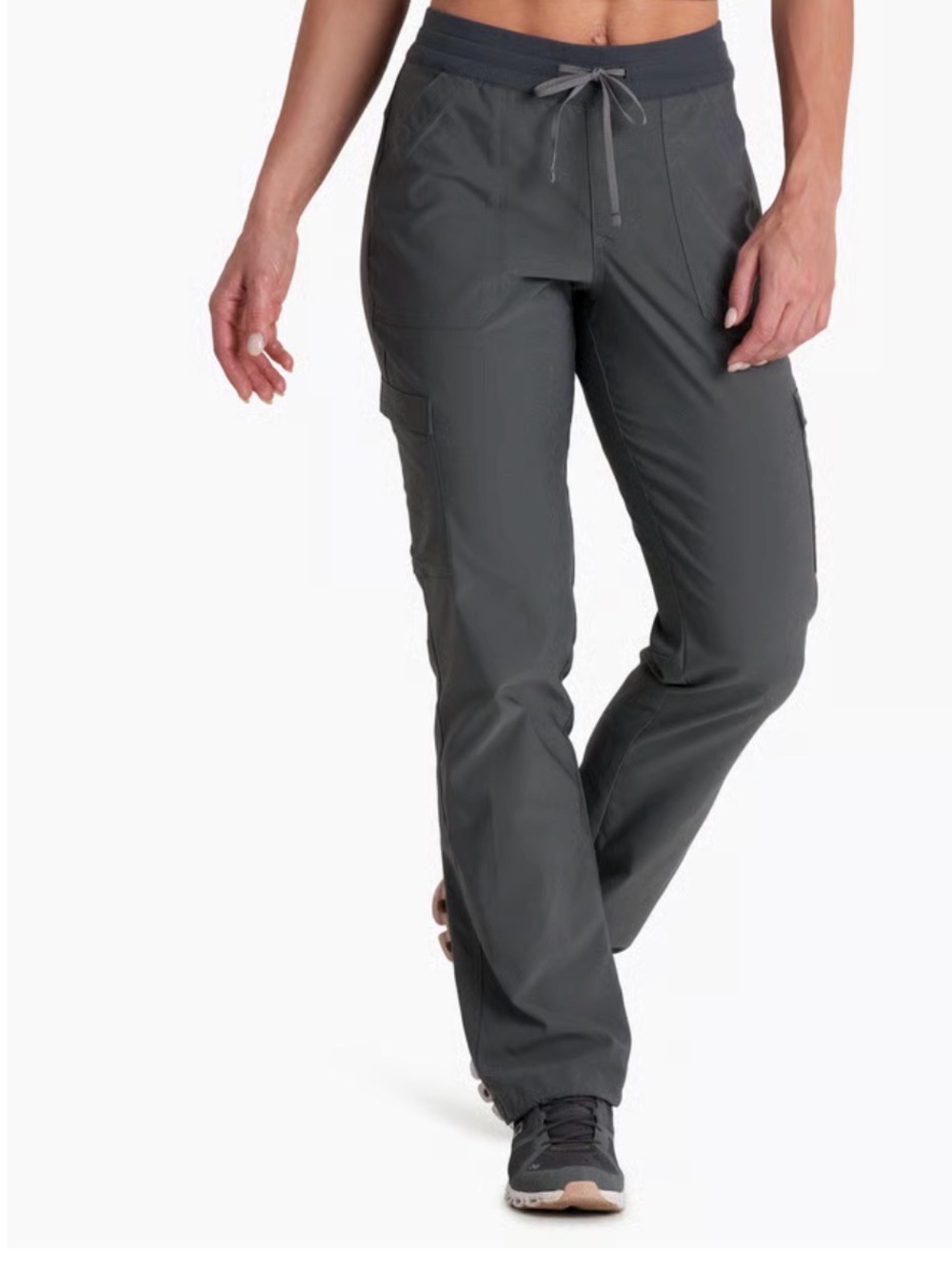 Kuhl Freeflex Move L Short Drawstring Trekr Straight Cargo Pants - Charcoal
